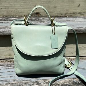 Coach Mint Green Leather Crossbody Top Handle Vintage Handbag Y2K
